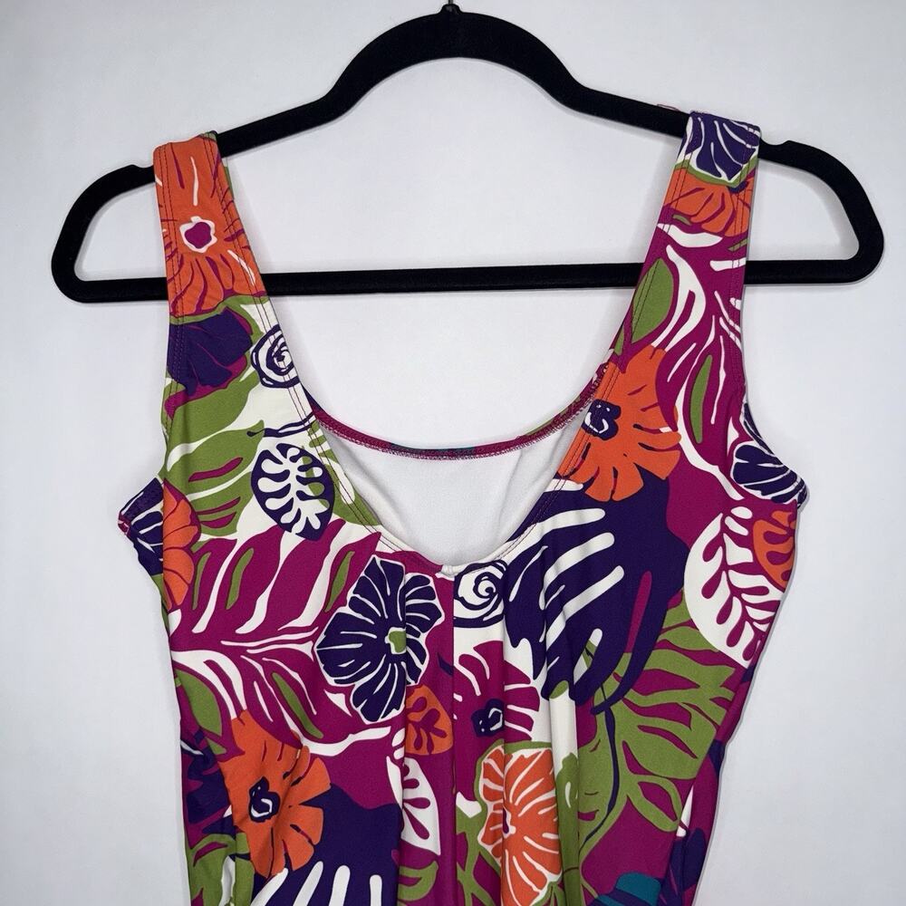Catalina Women’s Vintage Floral Print One Piece Swimsuit Size M 8/10 - Picture 4 of 6
